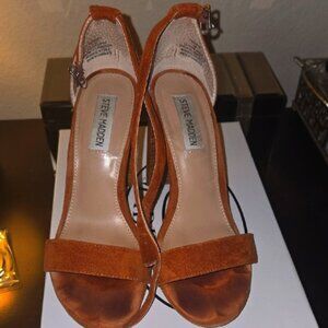 Steve Madden Tan Heels Elegant Suede Sandals